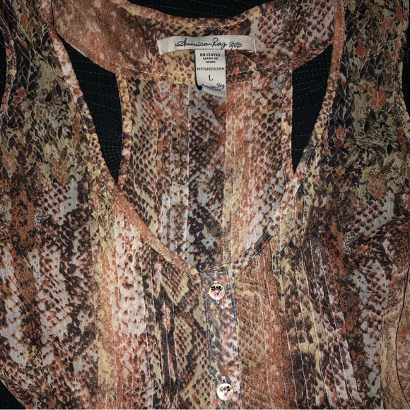 American Rag Sleeveless Tieback Button down blouse - Picture 3 of 7